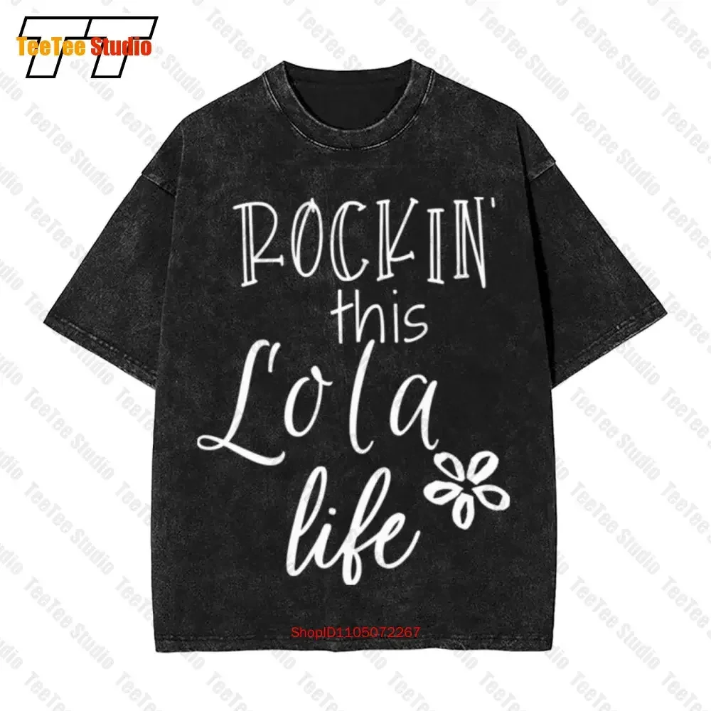 

Rockin This Life Lola Gift For Grandmother Vintage Oversized T-Shirt ZENF