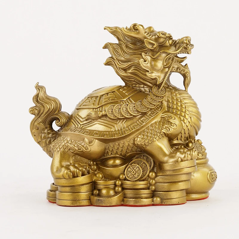 The brass dragon turtle decoration, which features a treasure-collecting dragon turtle, a money-attracting turtle, and mythical