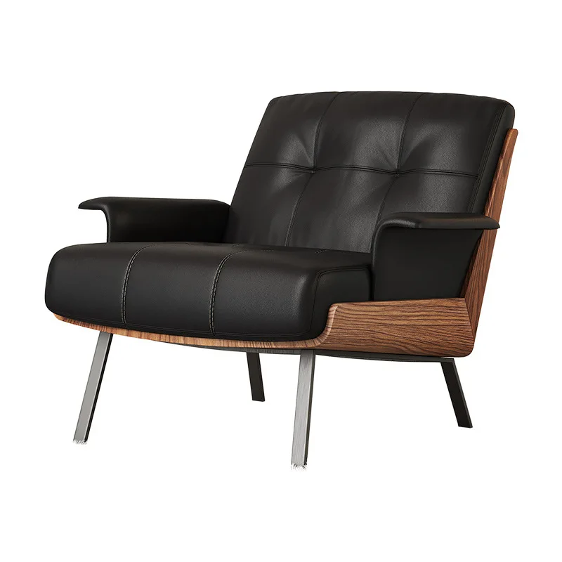 

High quality living room furniture elegant designer chair leather luxury modern lazy sofa chair living room high back chair