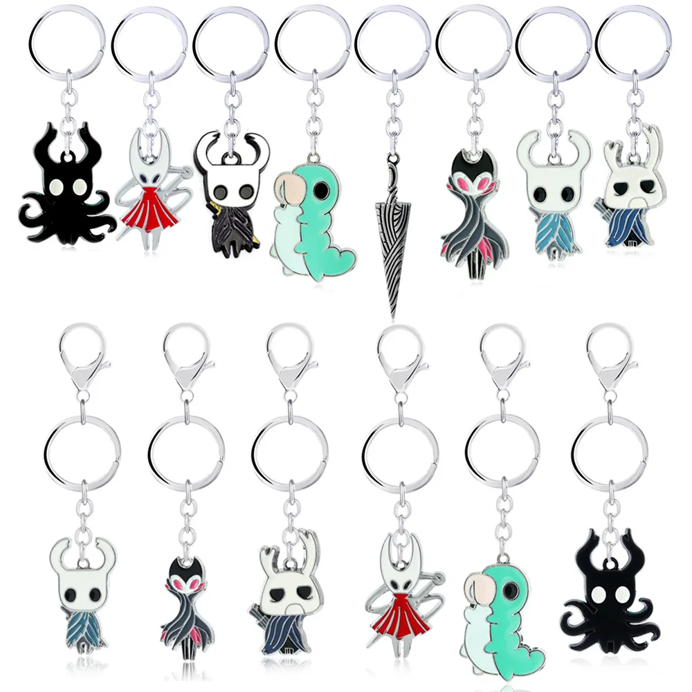 

Wholesale Hollow Knight Game Peripherals Wanderer Hornet Master Grimm Cute Enamel Metal Keychain Home Ornament Gift Accessories