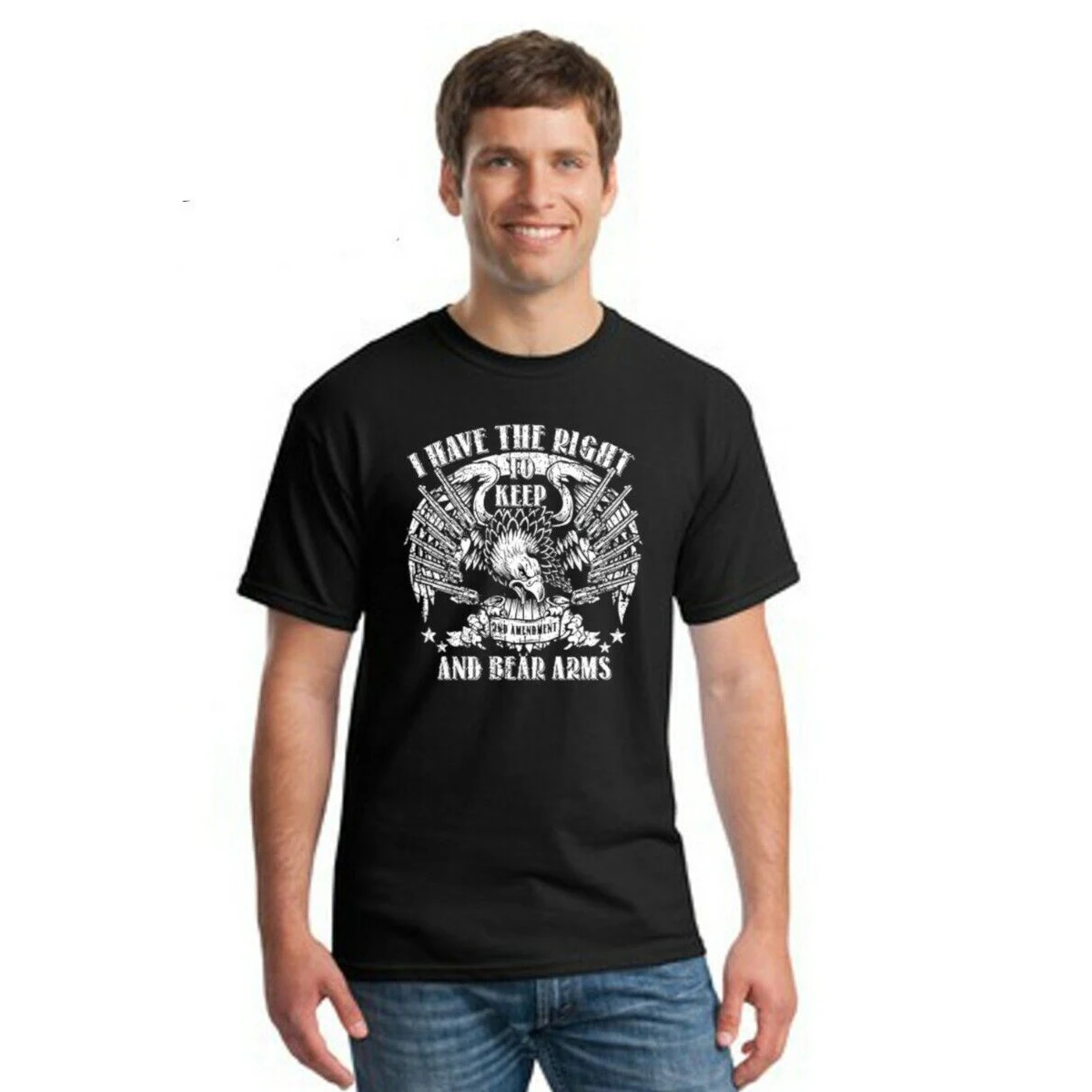 I Have The Right To Keep And Bear Arms 2nd Amendment T-Shirt 100% Cotton O-Neck Short Sleeve Summer Casual Mens T-shirt