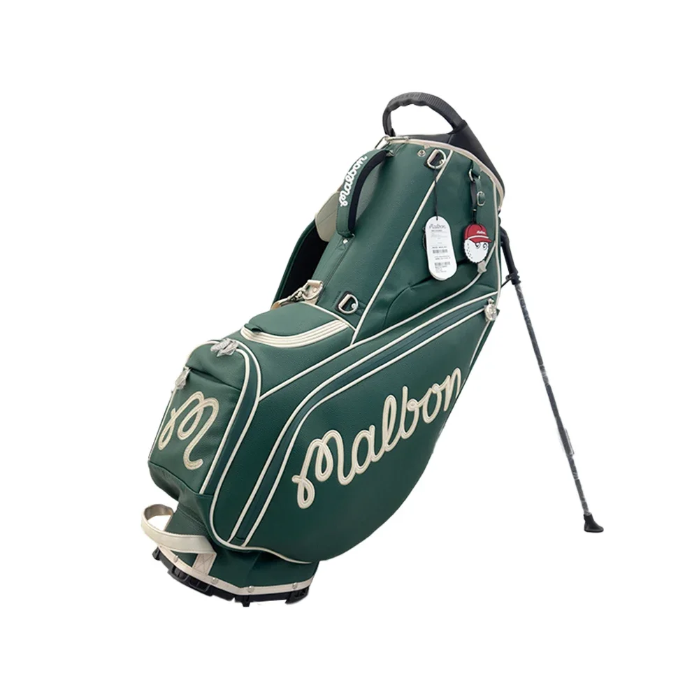 Custom logo Embroidery golf bags PU leather pouch golf stand bag with full 14 dividers