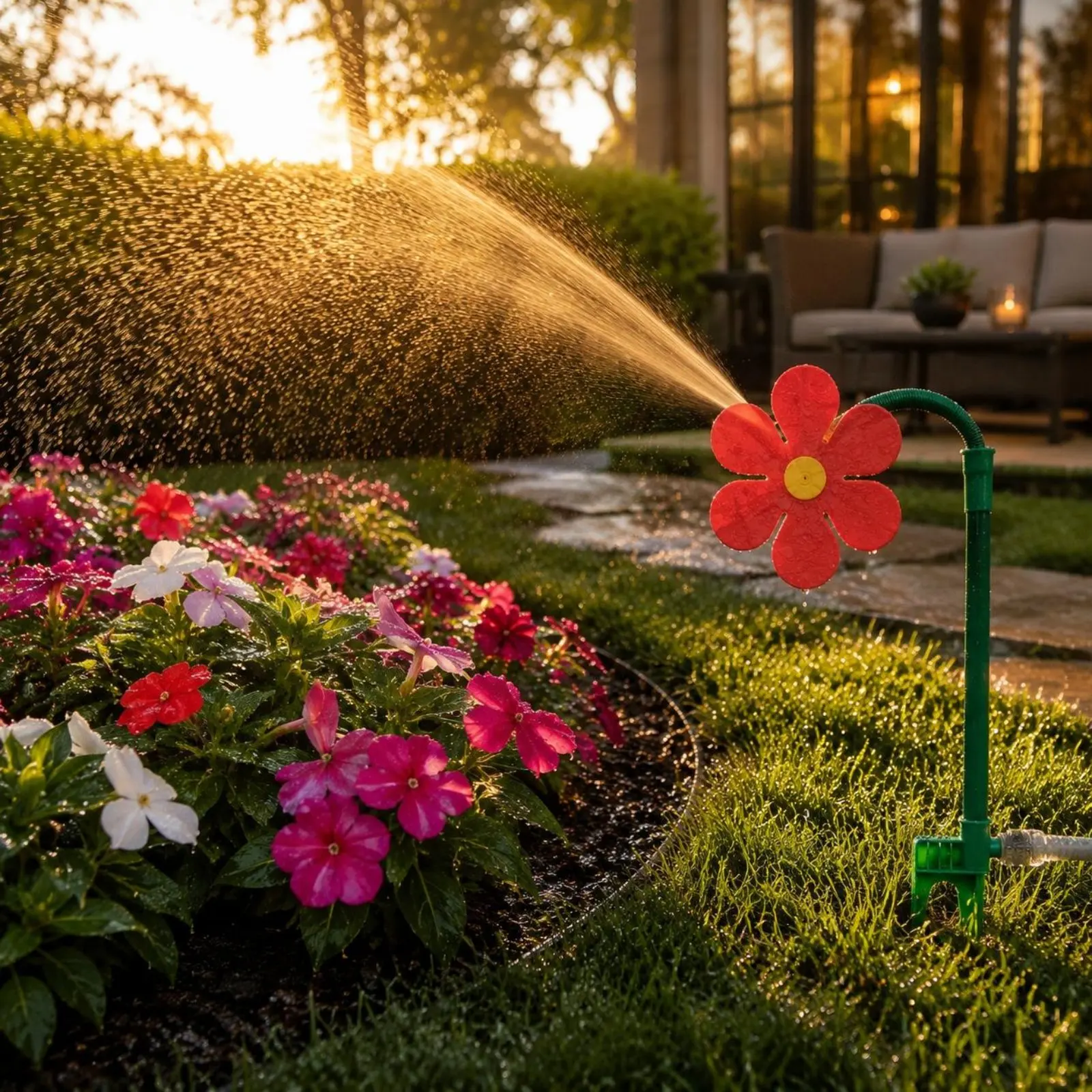 Spike Sprinkler Plastic Ground-Insert Sprinkler Flow Through Base Quick Connect
