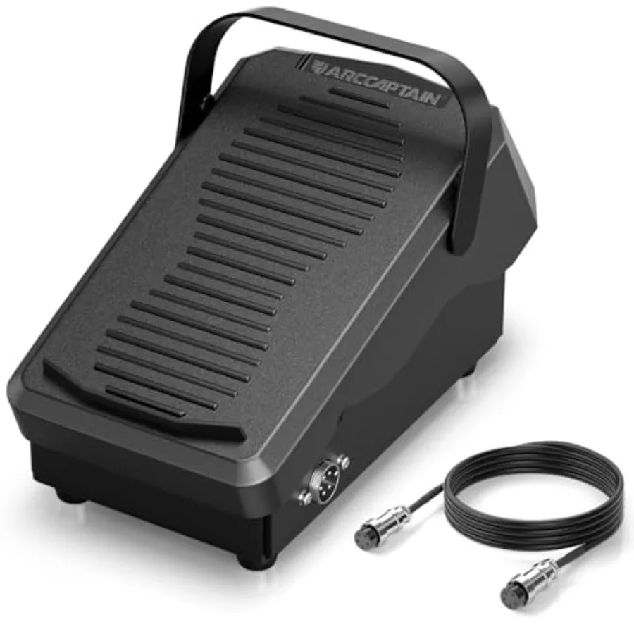 

ARCCAPTAIN TIG Welding Foot Pedal, 5-Pin Remote Amp Control, Wider Contact Area and Strap Design Foot Pedal for TIG200/ TIG200P