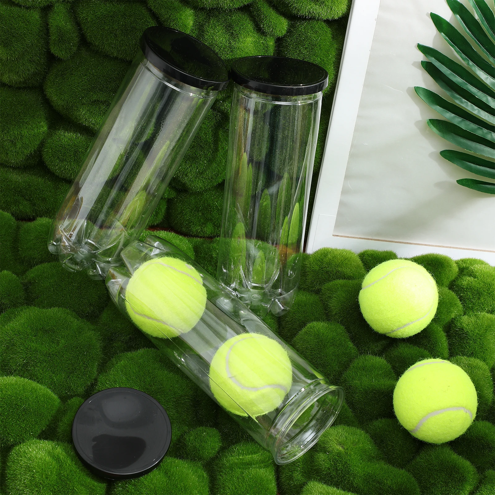 

3 Pcs Tennis Balls Cylinder Storage Bulk Rack Collector Can Holder Transparent Organizer Man