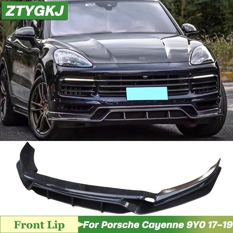

High Quality Carbon Fiber Material Front Bumper Lip Trims For Porsche Cayenne 9Y0 Tuning 2017-2019
