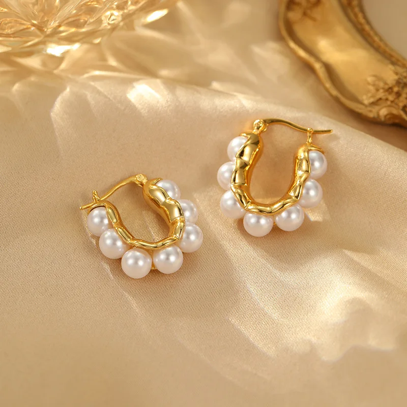 أقراط اللؤلؤ بإبرة فضية S925 للنساء، مجوهرات عصرية فرنسية بسيطة وخفيفة فاخرة #3