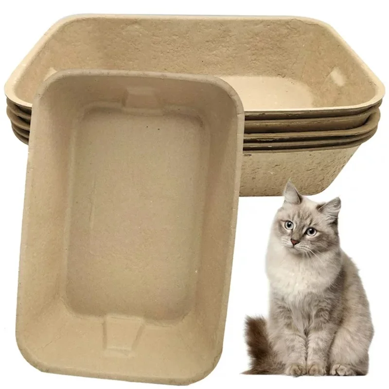 

Petlivat Disposable Cat Litter Box, Large Size(16.1 x 12.2 x 3.7"), Sustainable, Clean, 6PCs
