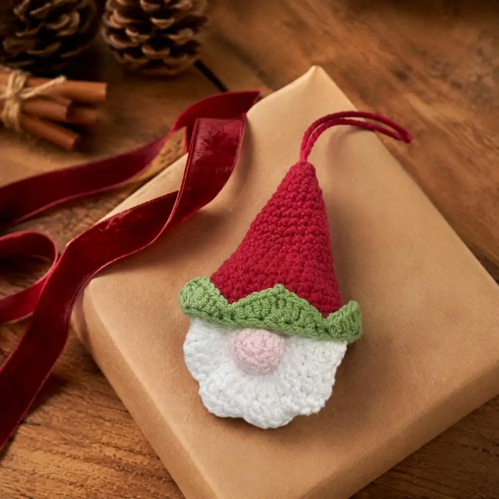 Cute Gnome Gift Tags Christmas Tree Hanging Ornaments Hand Crochet Christmas Gnome Ornaments Knitted Faceless Elf for Tree