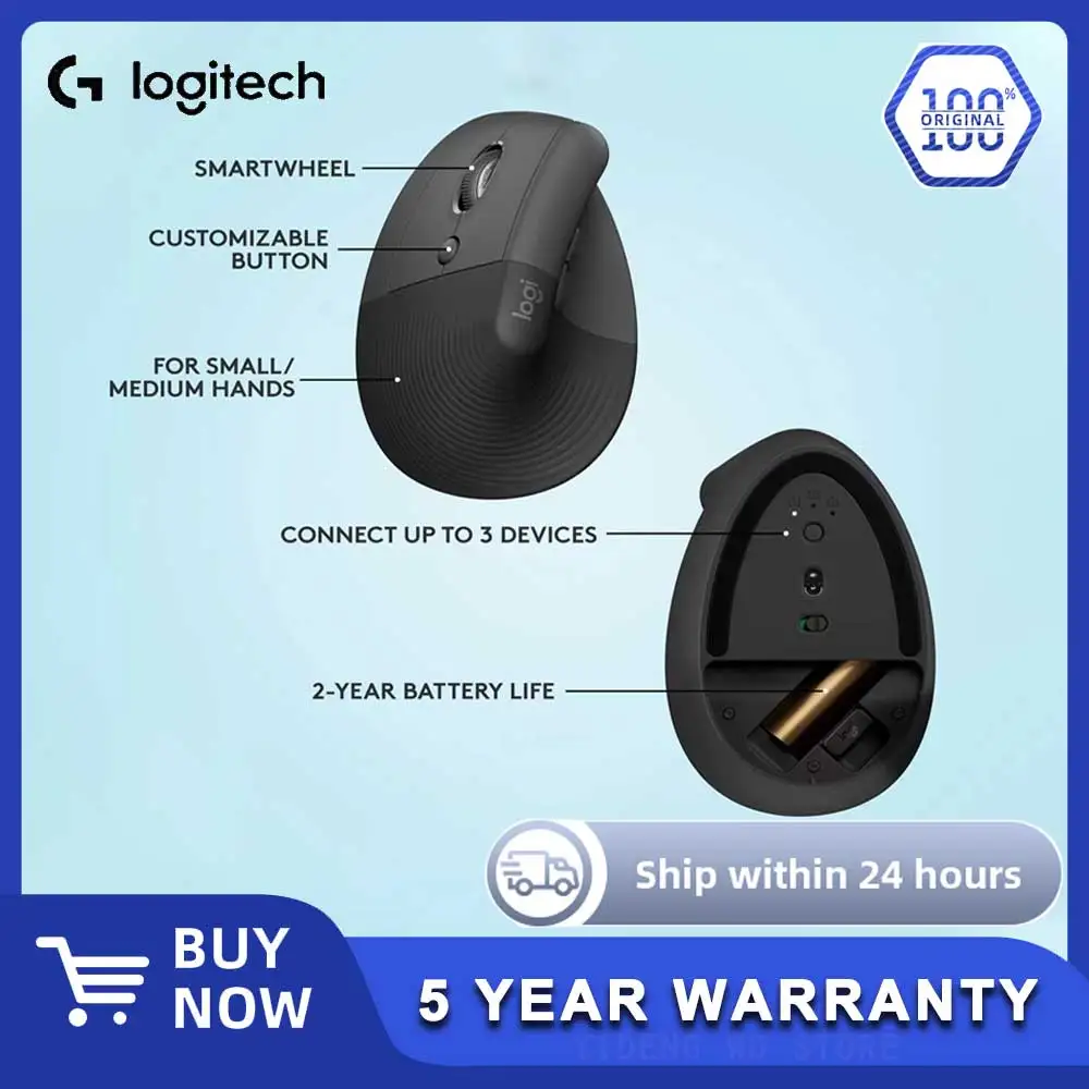 

Logitech Ergonomic Series Lift Left-Handed Wireless Bluetooth Vertical Mouse