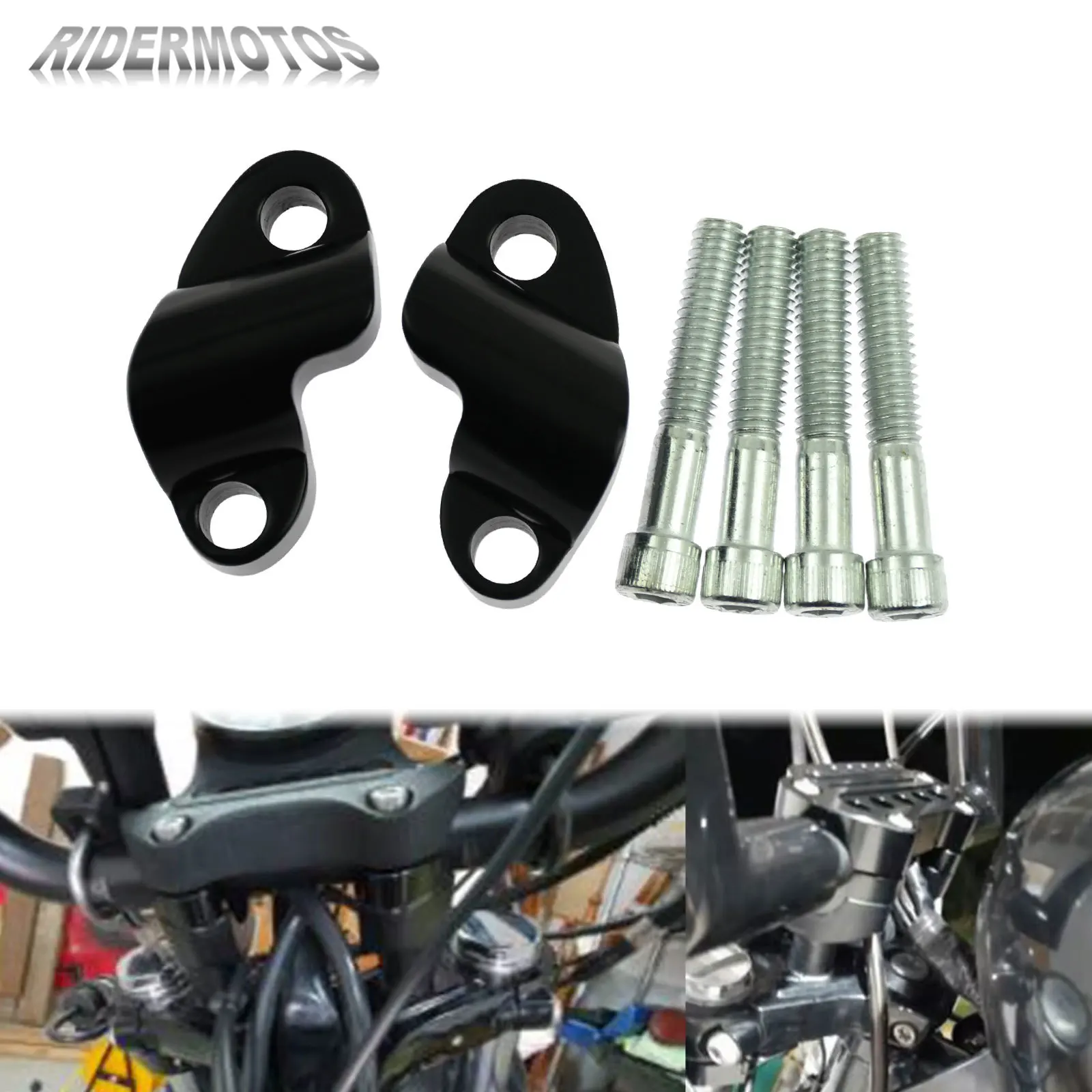 

1'' 25MM Motorcycle Handlebar Riser Spacer Block Mount Clamp For Harley Sportster 48 XL1200X 1200 XS 10-Up Hand Bar Heighten Kit