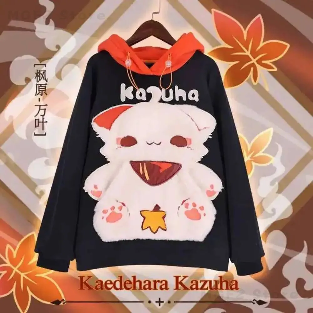 

Autumn Game Winter Casual Hooded Sweatshirt Genshin Impact Kaedehara Kazuha Cartoon Cute Hoodie Tops Women Men Fashion Student