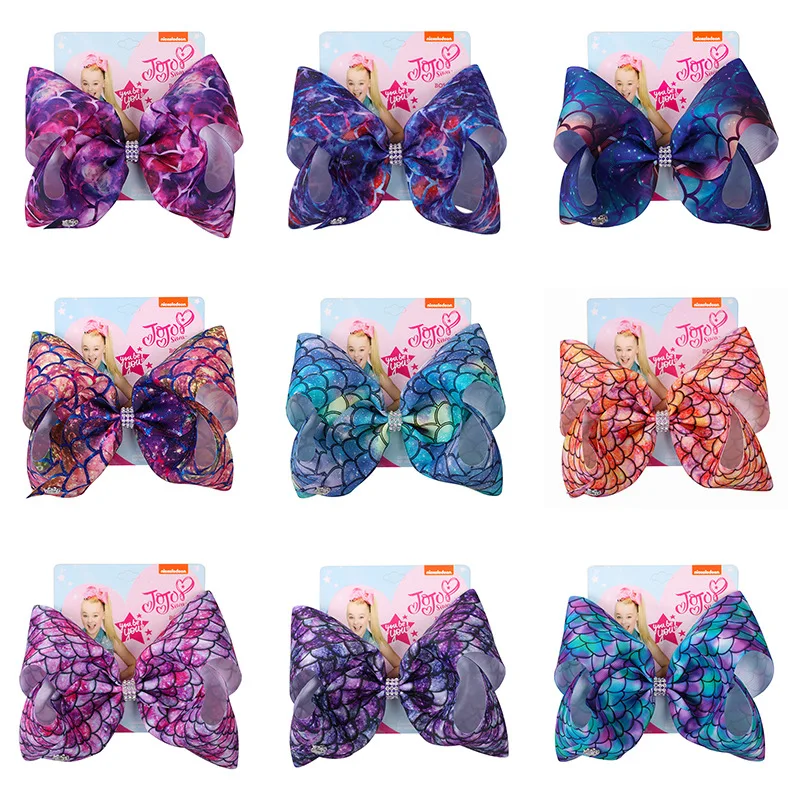 

Baby Girls Bows Hair Pin For Children's Mermaid Print Hairbands Jojo Siwa Hair Clips Kids Accessories Christmas Gift Headband