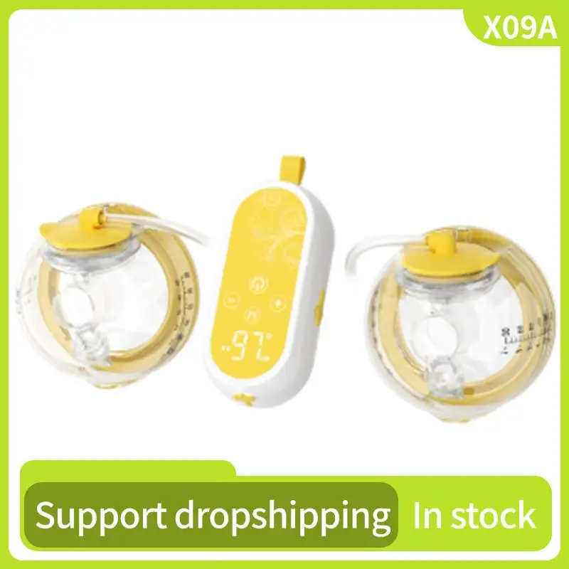 

X09A Электрический молокоотсос Беспроводной интегрированный двусторонний молокоотсос для перекачки грудного молока Массаж без помощи рук Полностью автоматический молокоотсос