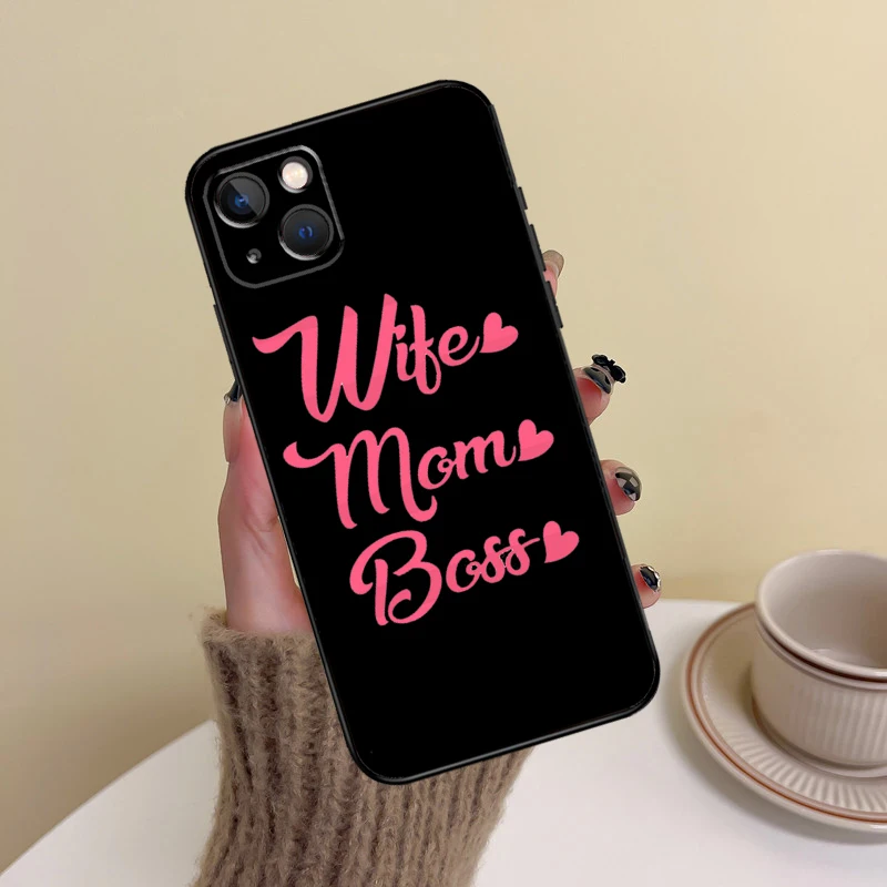 زوجة أمي بوس جراب هاتف آيفون 15 برو ماكس 14 13 12 11 16 برو ماكس ميني XR 15 16 زائد 16e غطاء فوندا