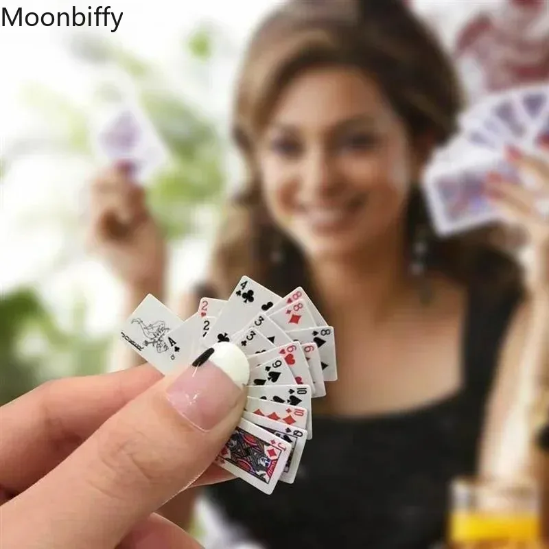 Cute 1:12 Miniature Games Poker Mini Dollhouse Playing Cards Miniature for Dolls Accessory Home Decoration High Quality