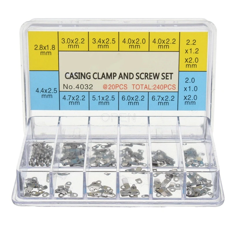 

240Pcs Watch Casing Clamp Adapter Movement Repair Adapter Securing Screw Washer For ETA 2824 2836 2846