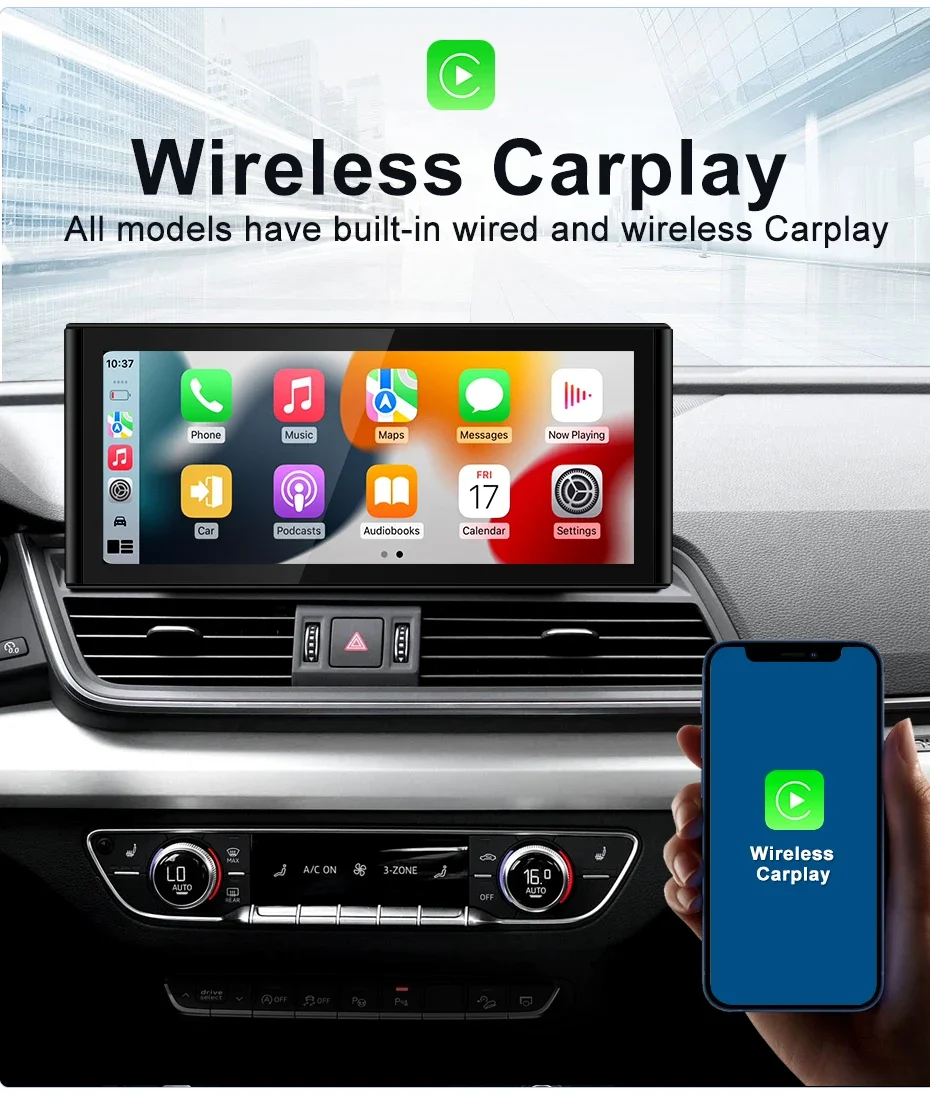 Carplay for Audi Q3 2013 2014 2015 2016 2017 2018 Car Video Multimedia Player Android 14 Smart System WIFI Bluetooth Head Unit