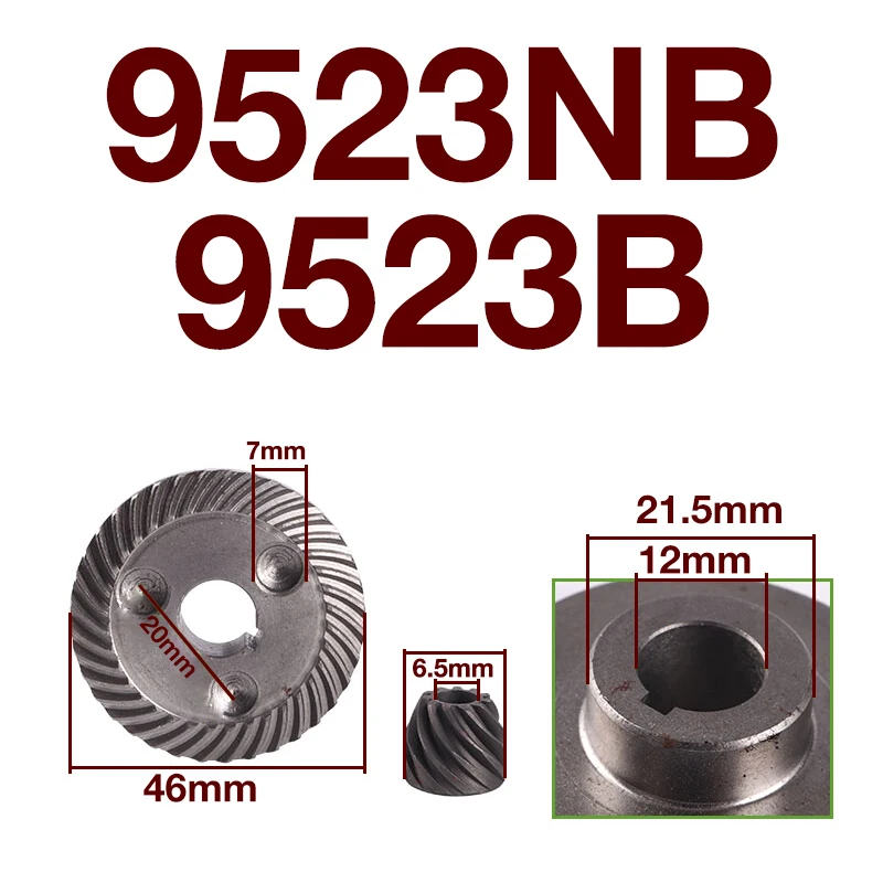 Angle Grinder Gear Acessórios Substituição para Makita 9523 Ferramentas Elétricas Peças de Engrenagem 9523nb 9523b S1m-ff100a