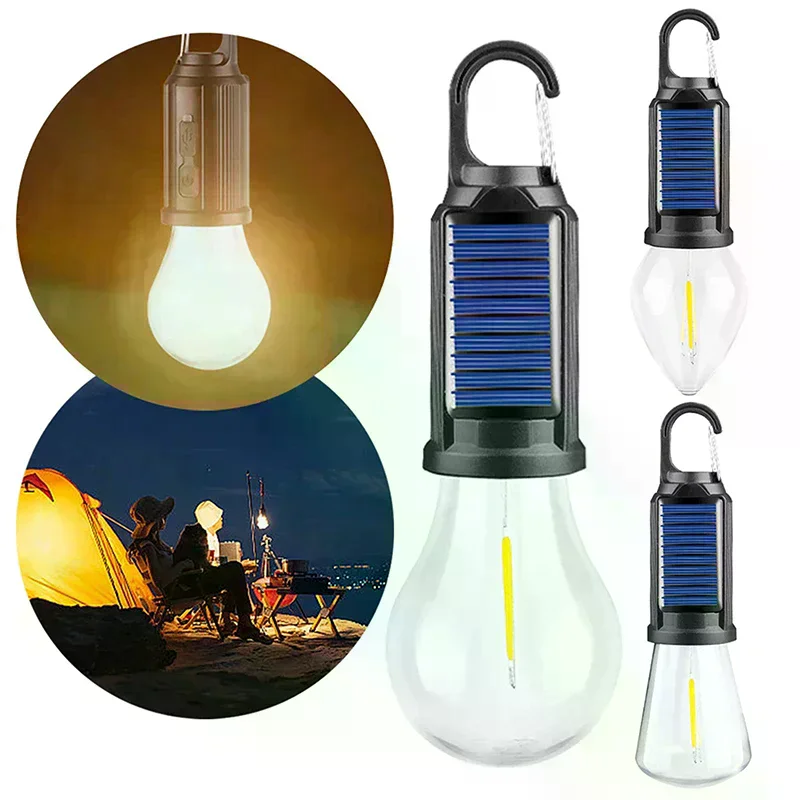 

New Solar Powered Charging Camping Lamp Atmosphere Lamp Multifunctional Handheld Tungsten Filament Lamp Outdoor Retro Camping