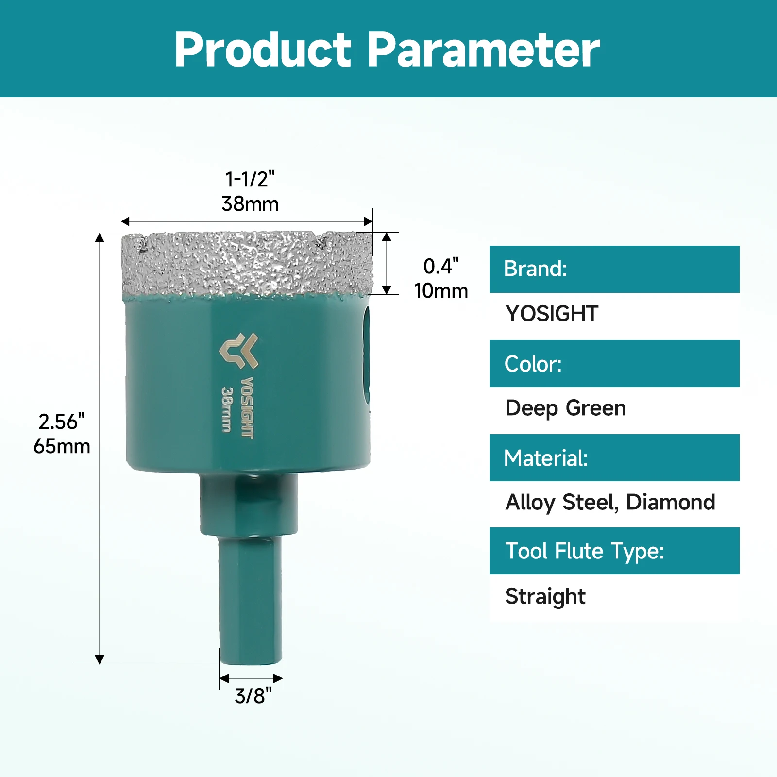Diamantgatenzaag 20–100 mm – Diamantkernboor met driehoekige schacht voor accuboormachine en boormachine, geschikt voor droog en nat gebruik - afbeelding 1