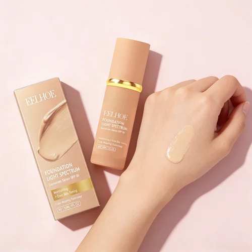 Imagen 2 del producto Base líquida 4 en 1 que cambia de color con SPF 50 - Corrector hidratante de cobertura media completa resistente al agua y al sudor para uso diario