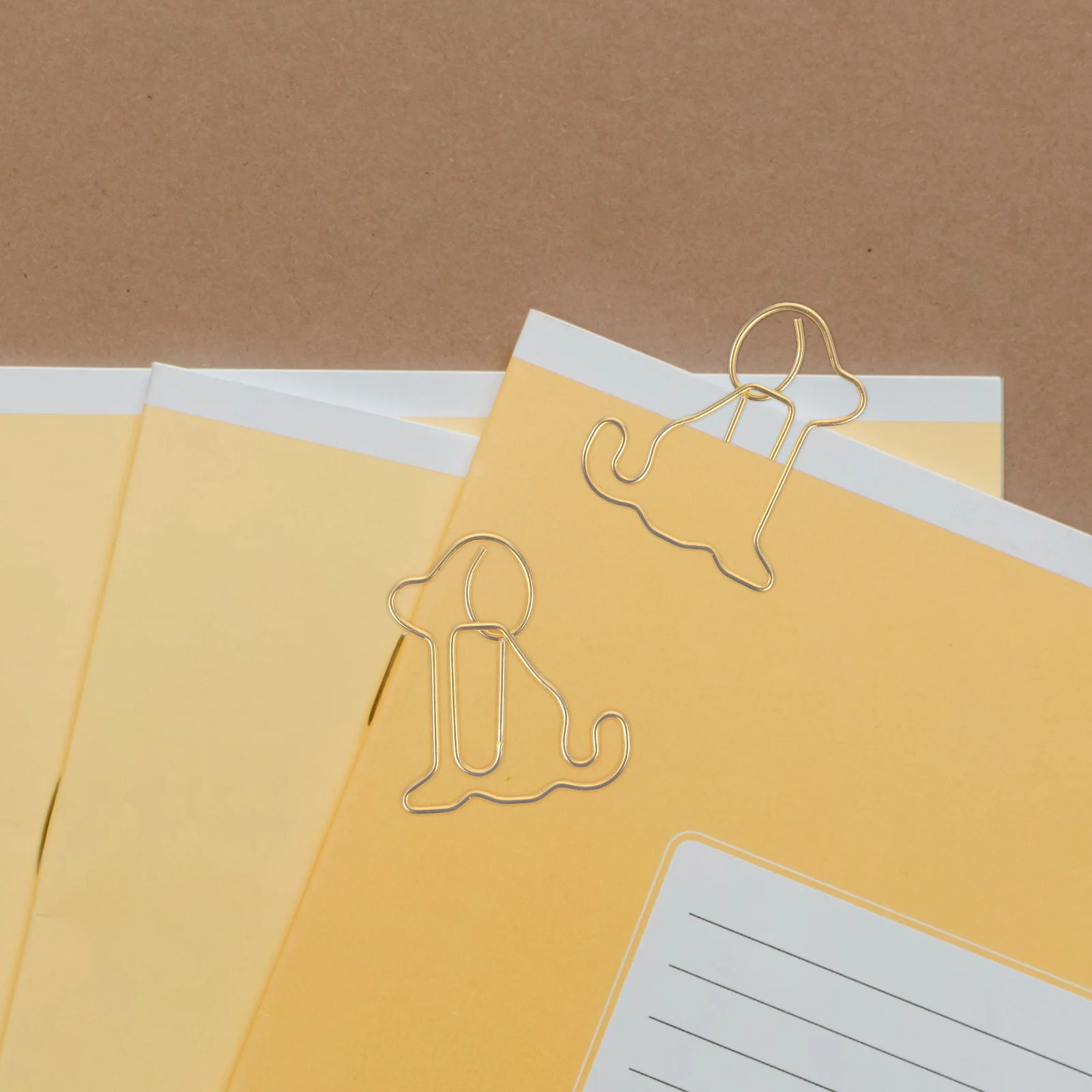 

50 Pcs Sitting Dog Bookcase Paper Clips Paperclips Delicate Metal Office Student