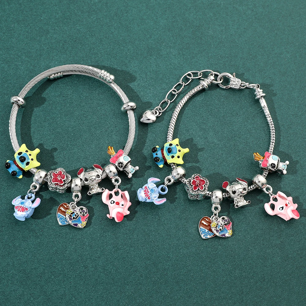 Cross-border European and American cartoon animation Stitch Stitch Lilo and Dora Pan Dora beaded diy bracelet jewelry