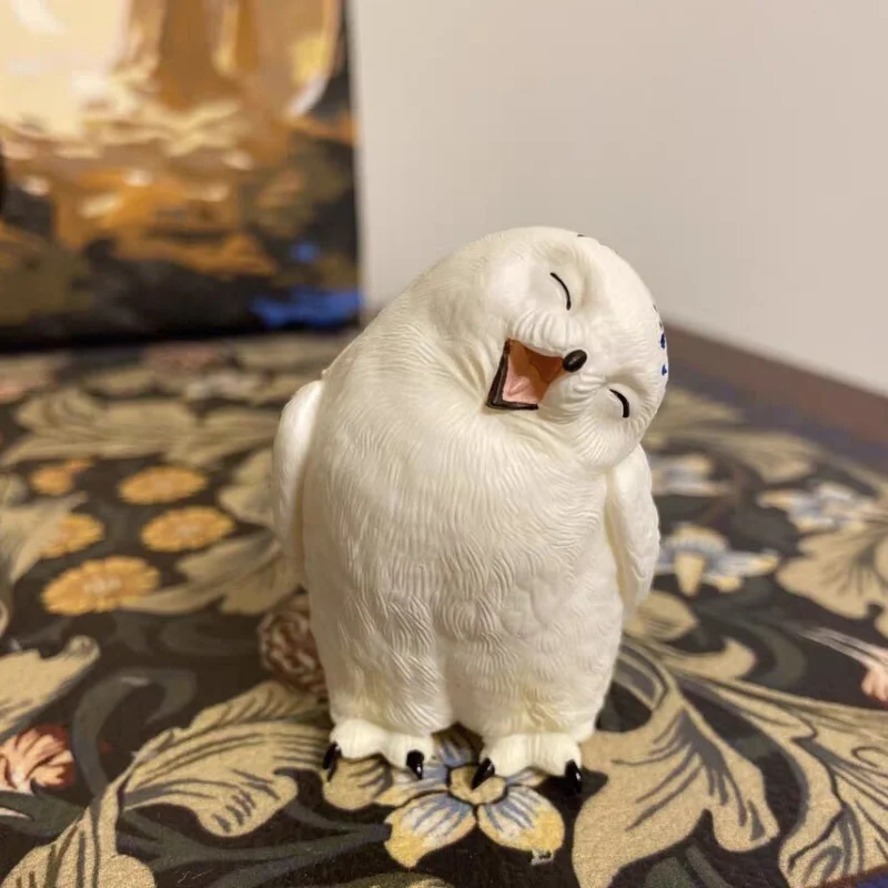 

Винтажная миниатюрная фигурка сказочного сада-крувая снежная сова, модель из смолы, игрушка для украшения дома, гостиной, уникальный подарок