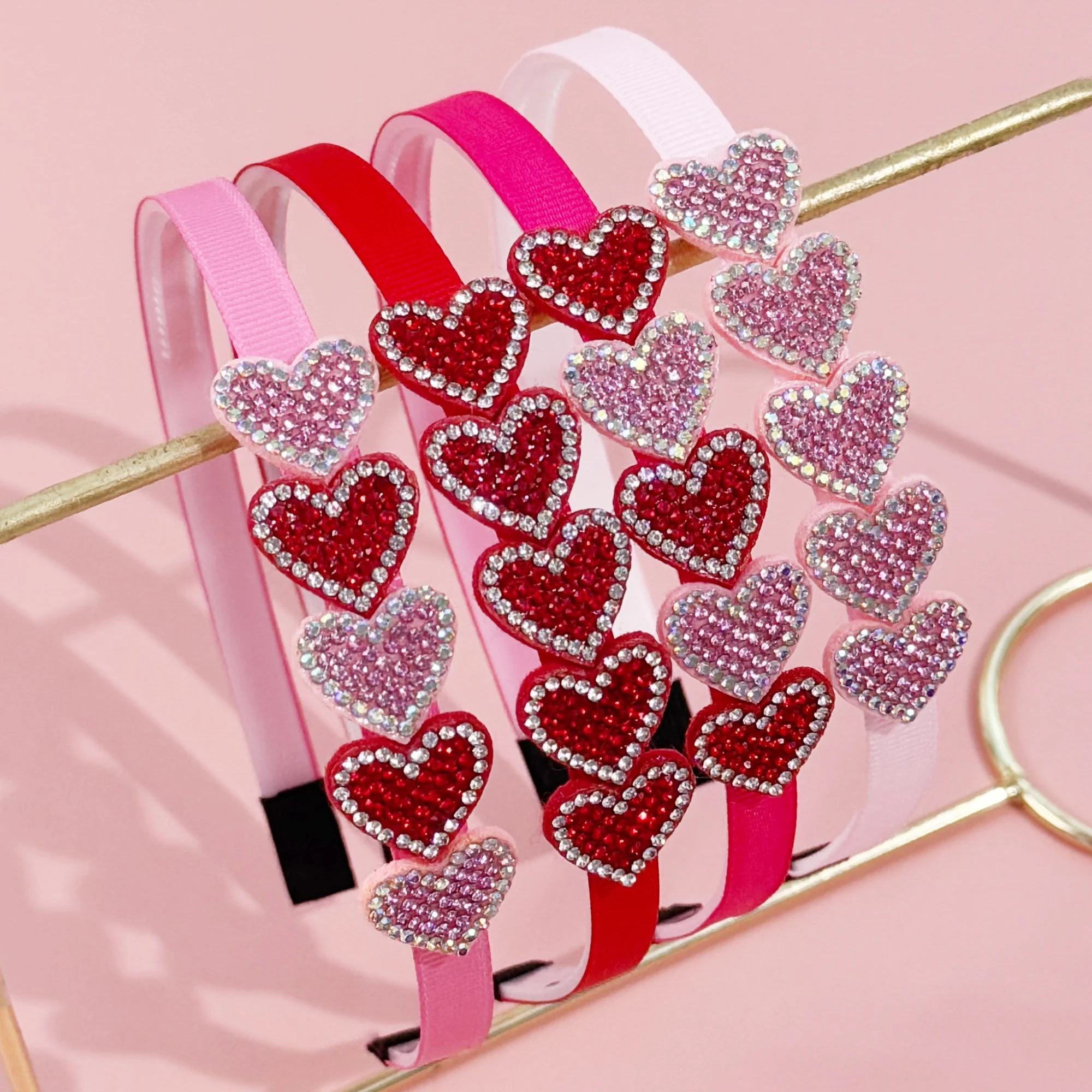 

4 шт., повязки на голову в форме сердца с кристаллами для женщин, повязки для волос в форме сердца на День святого Валентина, детская повязка на голову для девочек, вечерние аксессуары для волос