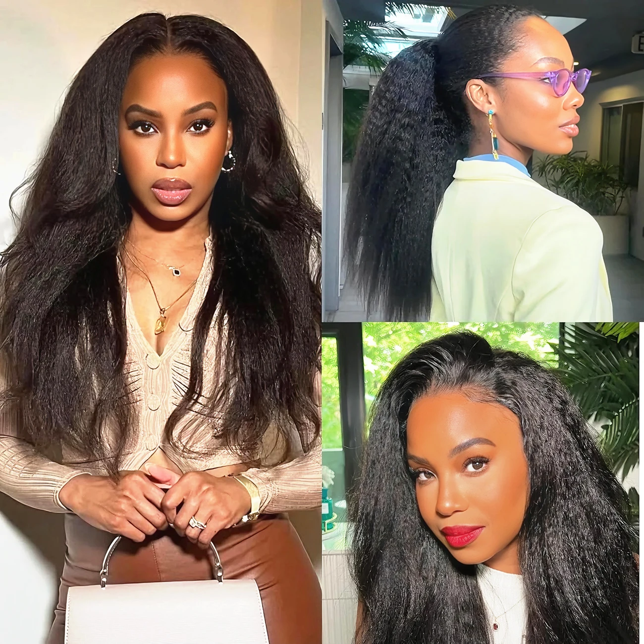 

Натуральные волосы для наращивания Kinky Straight Feather Crochet: безузловые, предварительно разделенные, для крючкового плетения, из необработанных волос, в пучках