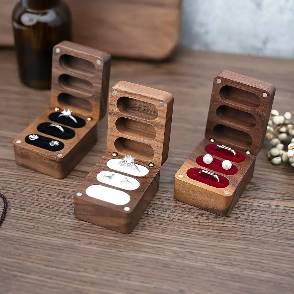 

Travel Earrings Holder Case Wedding Ring Box Wooden Jewelry Boxes Antique Chinese Style Storage Boxes Earrings Rings Organizer