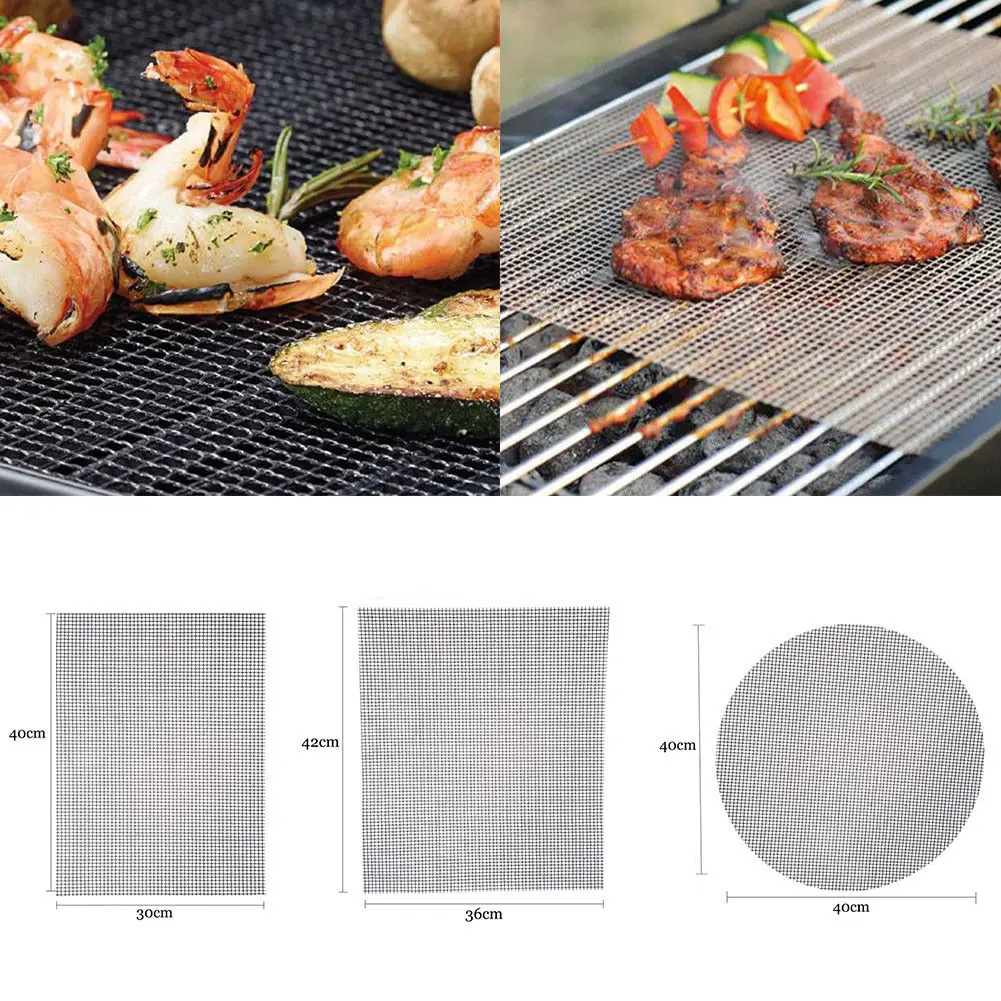 

40Cm Barbecue Grill Mesh Mat Non Stick Reusable Heat Resistant Bbq Cooking For Grilling Tools Outdoor Kitchen Use