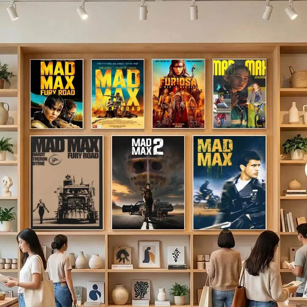 Klassische Retro-Filmreihe Mad Max Kunst Klassische Vintage-Poster Dekoration Wandkunst Weißes Kraftpapier Kawaii Raumdekoration