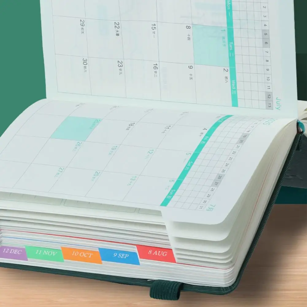 2025 مخطط يومي صفحة واحدة يوميًا A5 مخطط يومي 2025 تقويم يومي علامات تبويب شهرية غلاف فني 2025 كتاب موعد كل ساعة