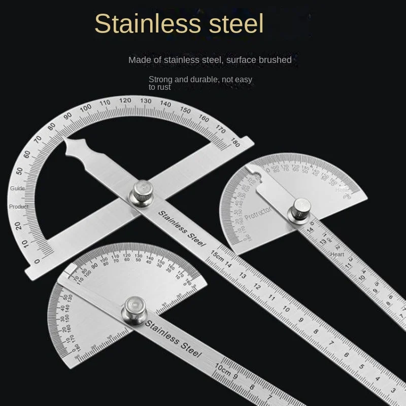 Stainless Steel 180 Degree Protractor Metal Angle Ruler professional Meter Ruler Gauge Finder Goniometer Conveyor Tool