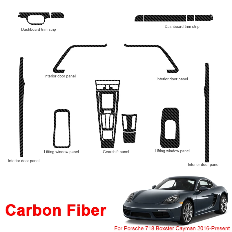 

For Porsche 718 Boxster Cayman 2016-2025 Car Interior Sticker Lifting Window Panel Decal Gear Box Protective Film Auto Accessory