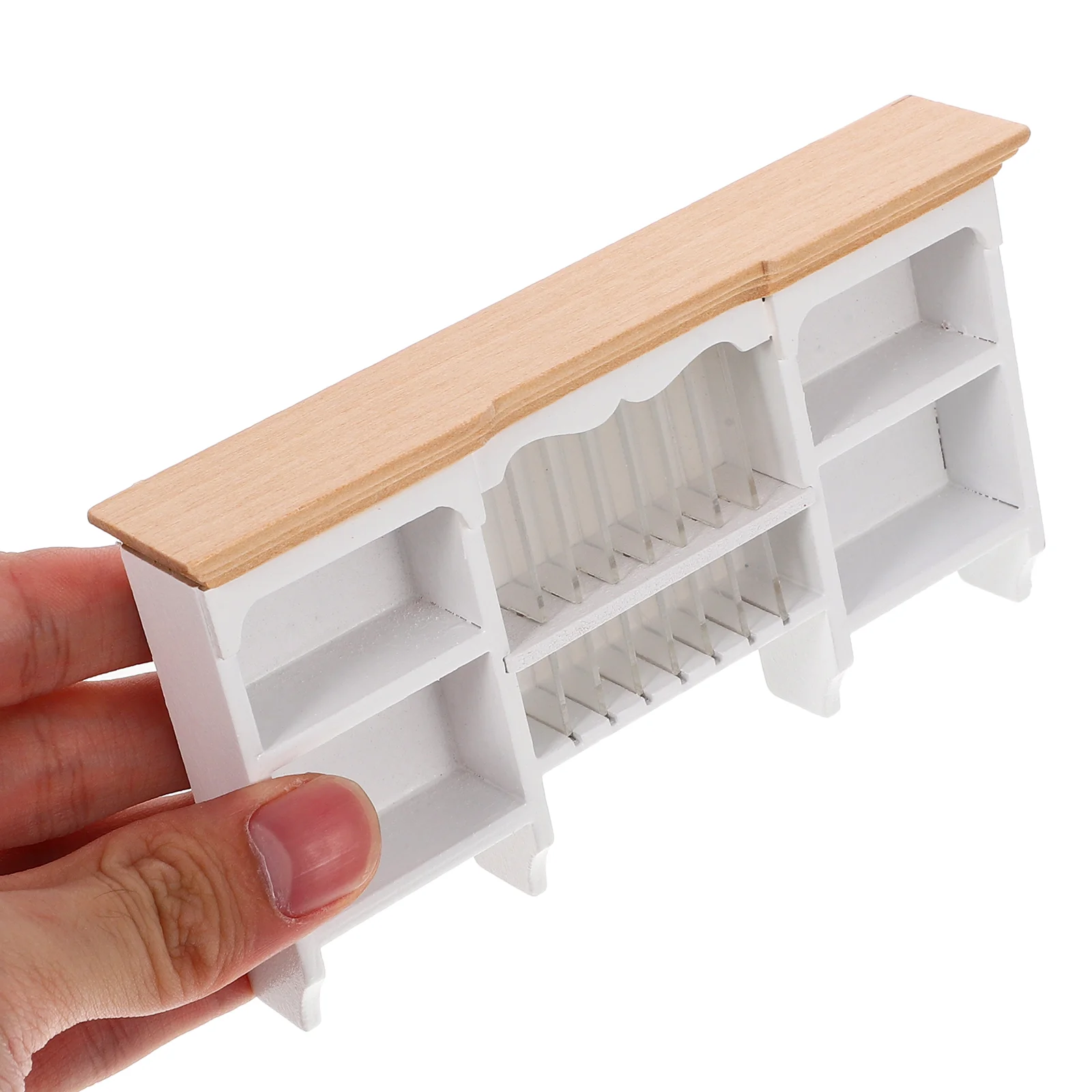 Huisrek Meubelmodel Decoratieve kleine kast Muur Miniatuur Keuken Wit Houten Accessoire