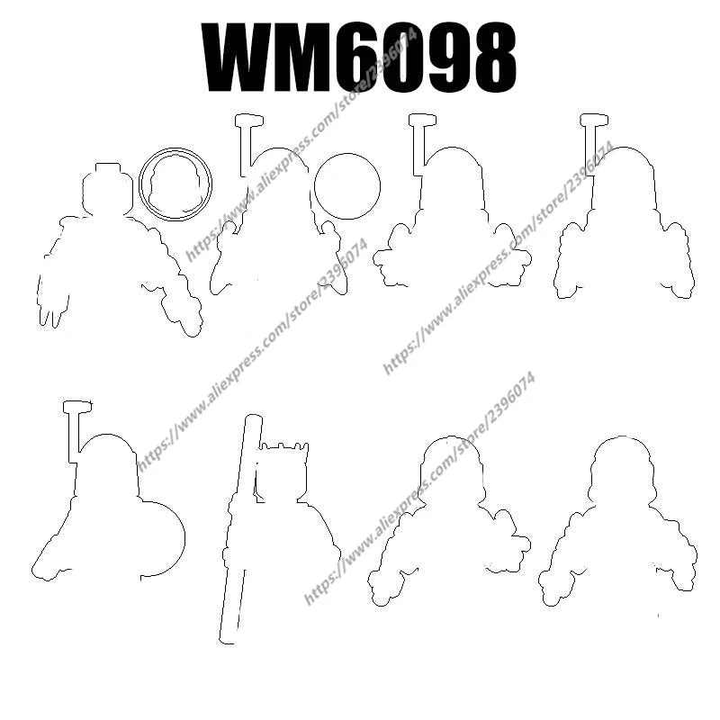 Building Blocks Action Figures, Acessórios do filme, Tijolos Brinquedos, WM2025, WM2026, WM2027, WM2028, WM2029, WM2030, WM2031, WM2032