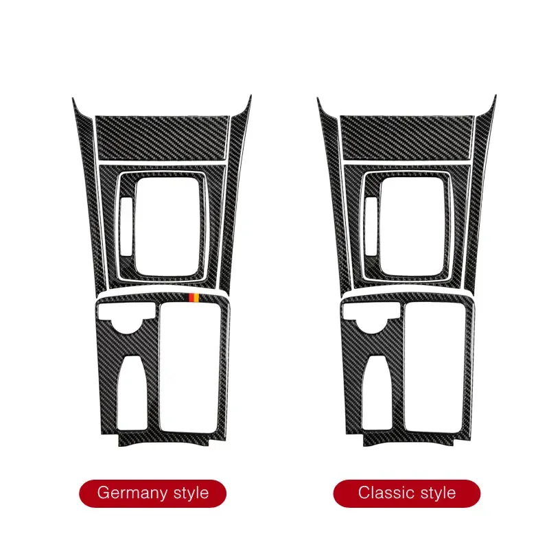 لمرسيدس بنز W204 C فئة ألياف الكربون وحدة التحكم المركزية والعتاد شيفتر لوحة إطار الكسوة ملصق اكسسوارات السيارات الداخلية ضبط #3