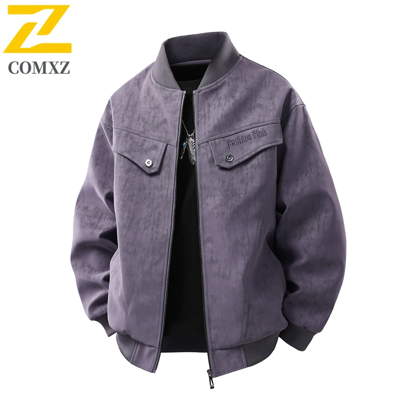 

2025 Men Leather Jacket Fashionable Classic Skin Friendly Breathable High-end Lapel PU Leather Jacket Outdoor Casual Flight Coat