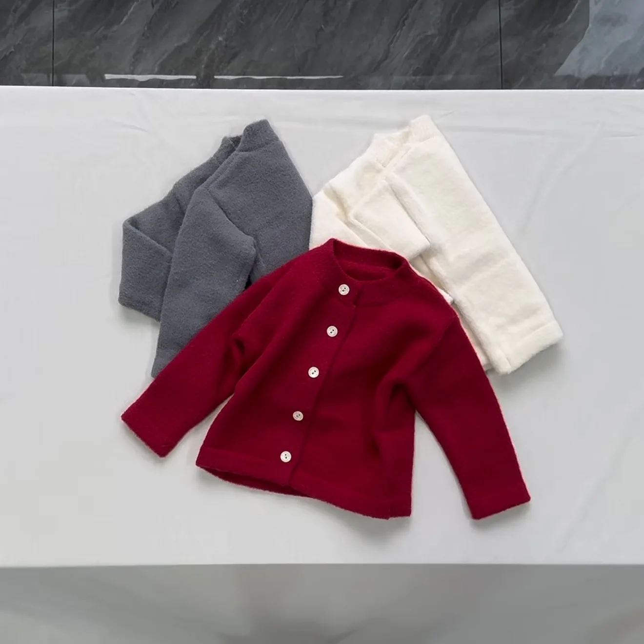 2025 Autumn New Baby Long Sleeve Sweater Coat Cotton Girls Solid Simple Knitted Cardigan Toddler Casual Jacket Infant Clothes