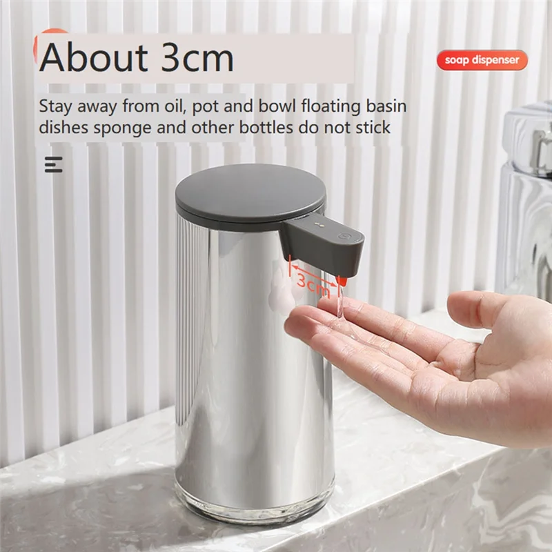 ABLL-เครื่องจ่ายสบู่เหลวสแตนเลสเครื่องจ่ายสบู่อัตโนมัติพร้อมเซ็นเซอร์อินฟราเรดเครื่องจ่ายสบู่เหลวมือสําหรับห้องน้ํา