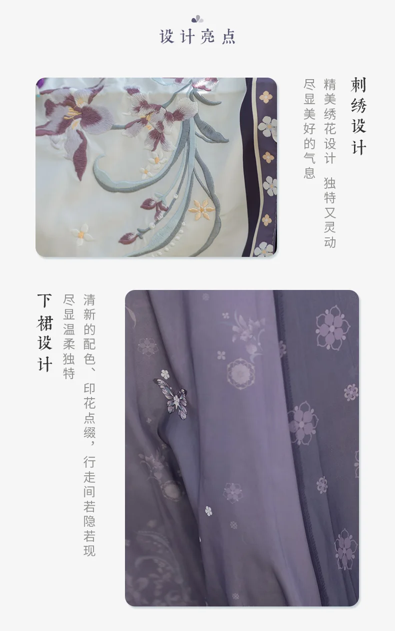 Chinese Hanfu Song Dynasty Improvement Daily Embroidery Summer Dress for Women