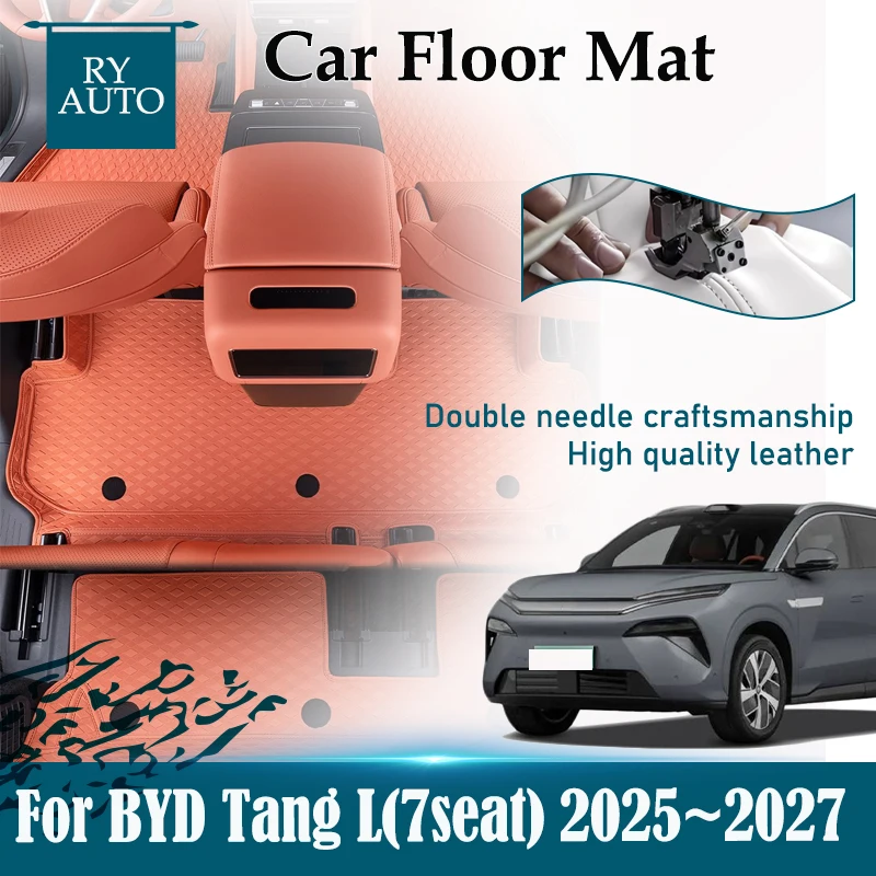 Full Set Car Floor Mats For BYD Tang L Sealion 8 2025 2026 2027 7seat  Leather Pad Foot Left Hand Driver Covers Auto Acesssories