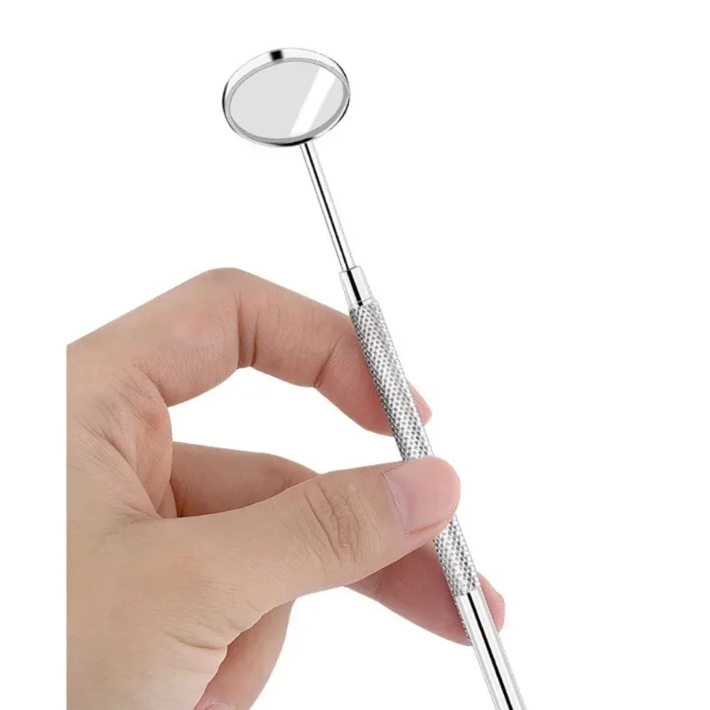 10 قطعة من الفولاذ المقاوم للصدأ مقبض مرآة الأسنان فحص الأسنان مقبض مرآة مقبض واحد بدون عدسة مقبض قابل للفصل أداة طب الأسنان