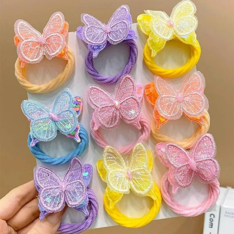 

2pcs Kids Bow Hair Scrunchies New Style Sweet Candy Color Terry Cloth Hair Ties High Elastic Bands for Little Girls