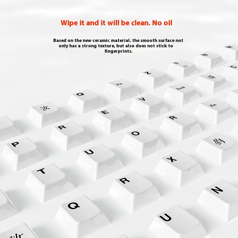Dareu Ceramic Keycap 123key Mechanical Keyboard Smooth Surface Cherry Character Wear-Resistant Custom Gaming Keyboard Accessory