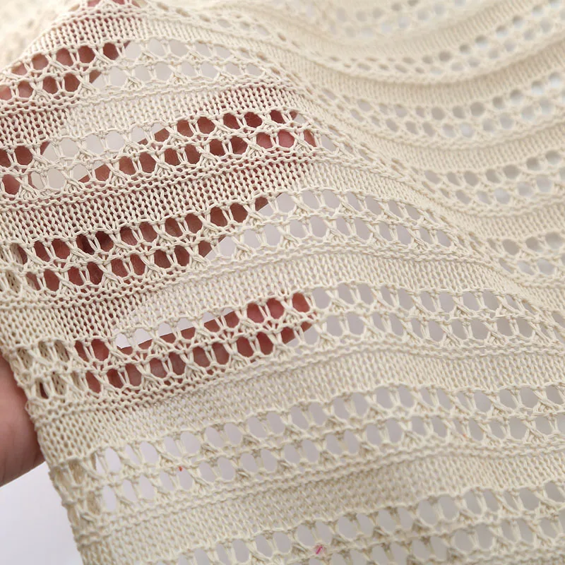 

Jacquard Flat Knitting Braided Tweed Hollowed-out Fabric For Women's Dress Sweater Coat Top DIY Cloth Sewing Material