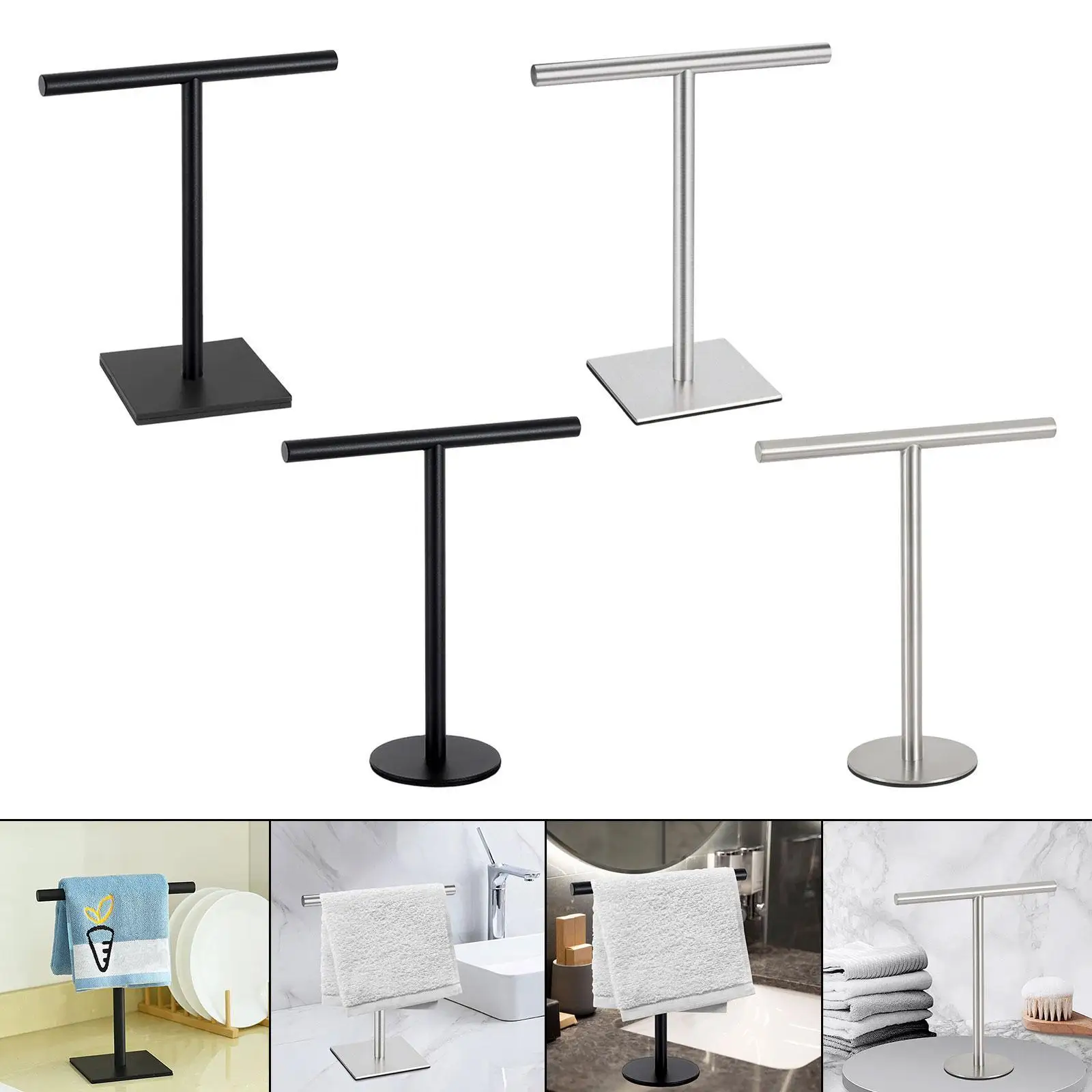 

Towel Rack, Towel Holder ,Waterproof Minimalist Style Towel Shelf, Countertop Towel Stand for Kitchen Hotel Countertop